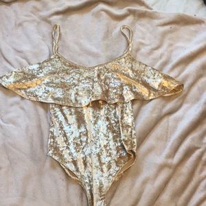 Gold Crushed Velvet Onesie